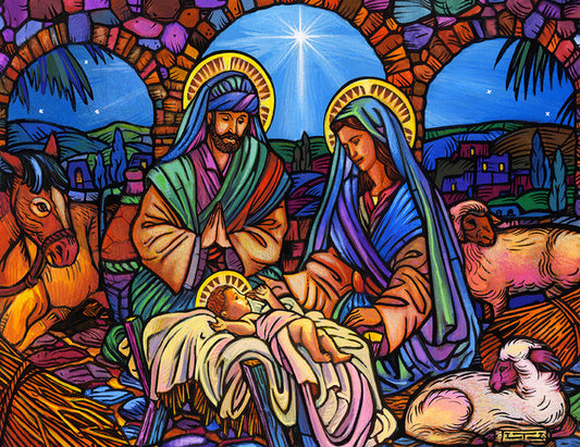 Glass Nativity 500 Pc